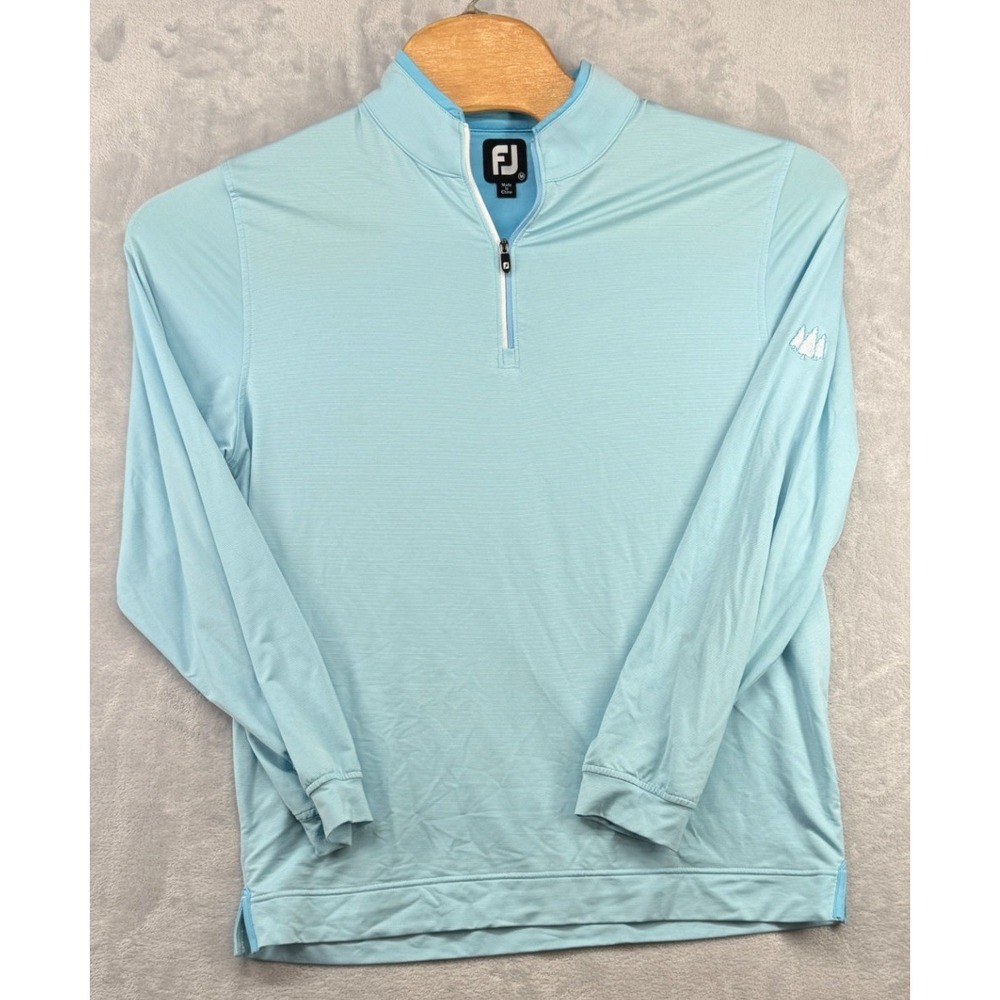FootJoy Golf Peformance Pullover 1/4 Zip Light Blue Ceaderwood CC Men's Size M